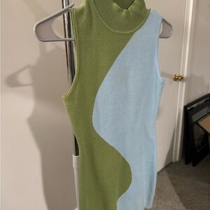 Green and Blue Sleeveless Women's Top